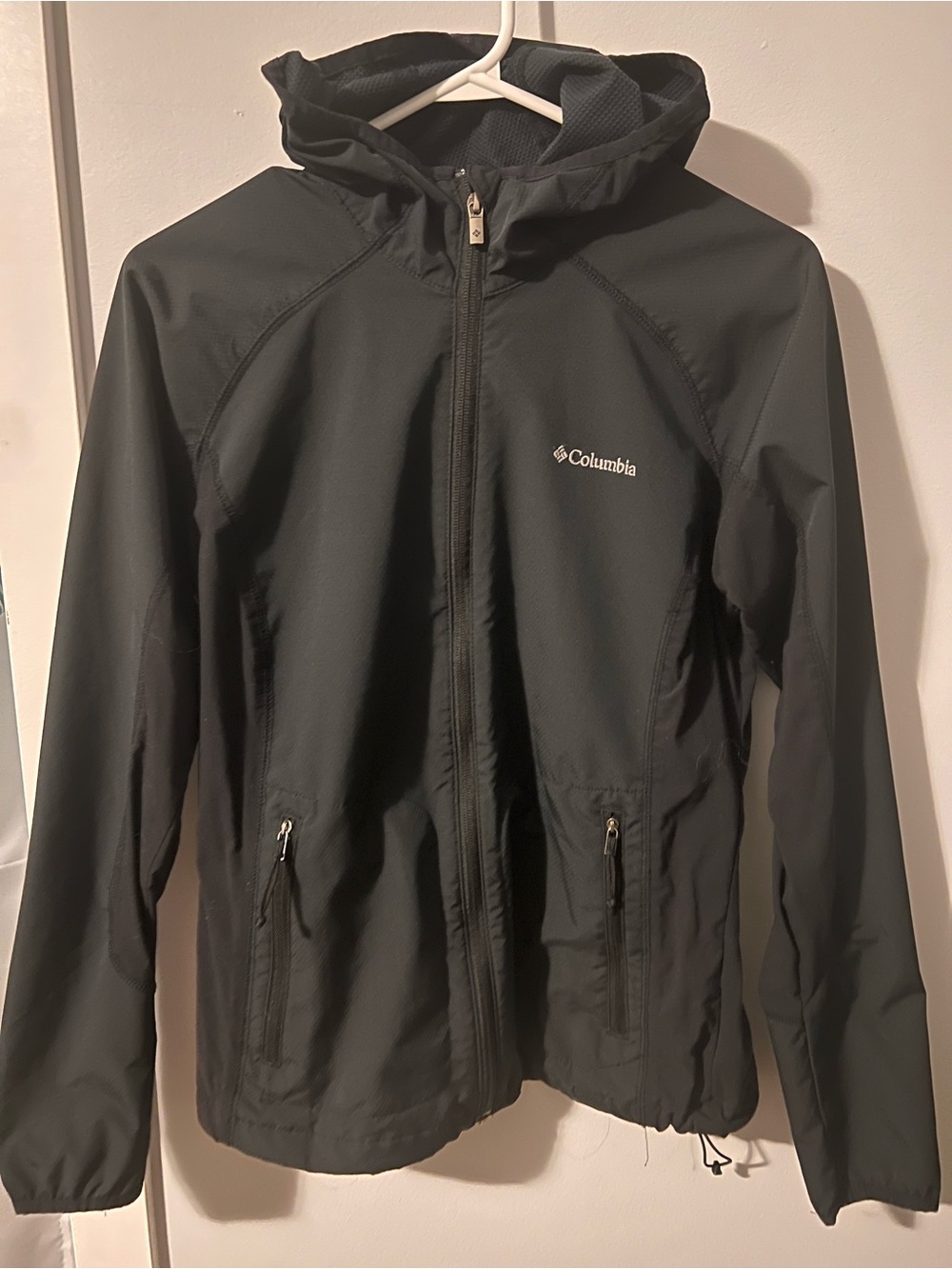 Columbia Black Hooded Women's Rain Jacket